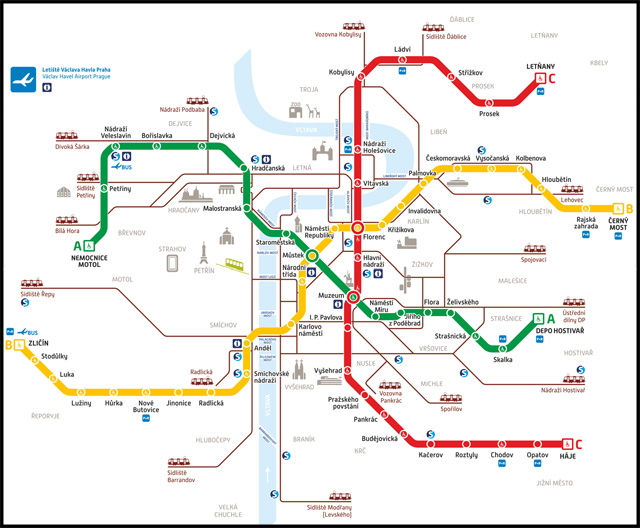 mapa metro praga